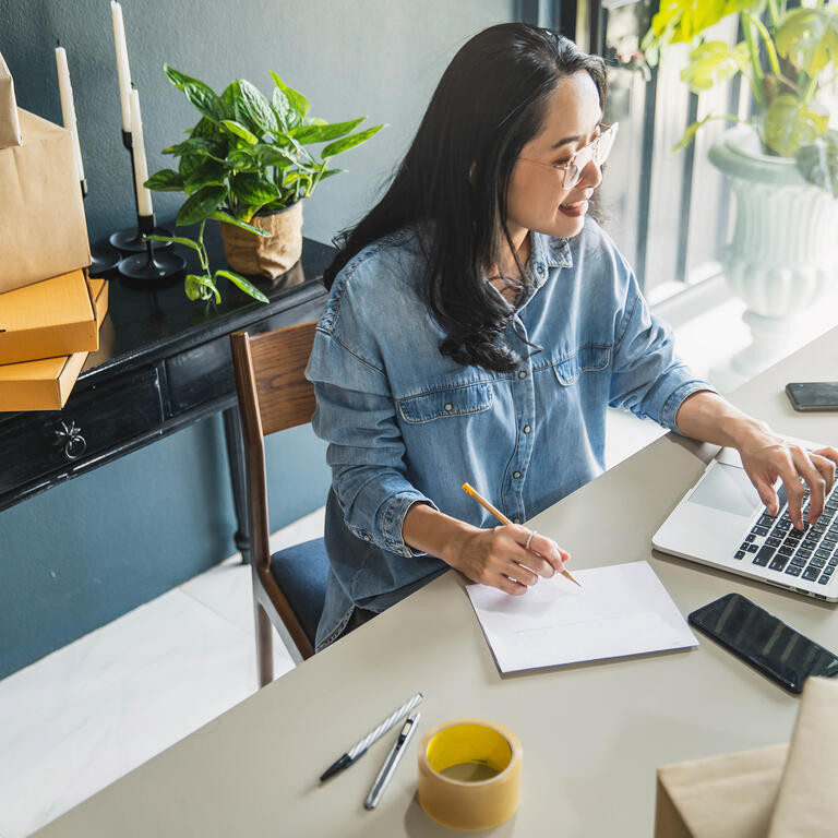 woman working